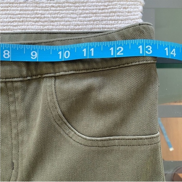 SPANX Ankle Olive Green Jeanish Denim Jeans Size Medium - Picture 8 of 8